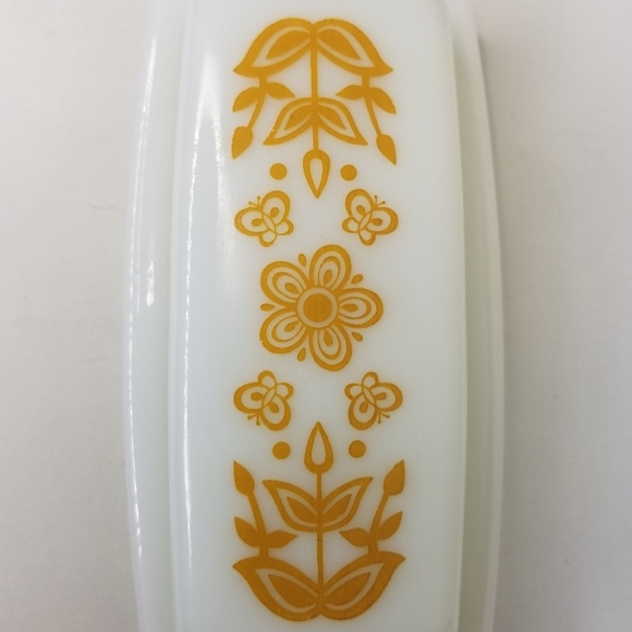 Pyrex Vintage 1970s Butterfly Gold Covered Butter Dish 72-B Milk Glass - Picture 3 of 9